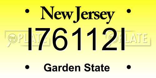 I76112I New Jersey License Plate