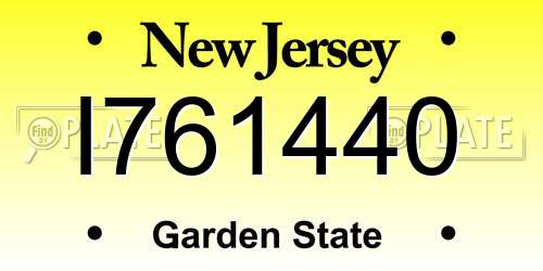 I761440 New Jersey License Plate