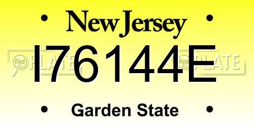 I76144E New Jersey License Plate