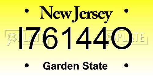 I76144O New Jersey License Plate