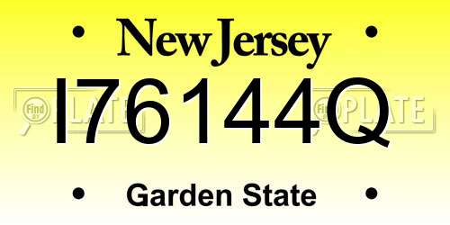 I76144Q New Jersey License Plate