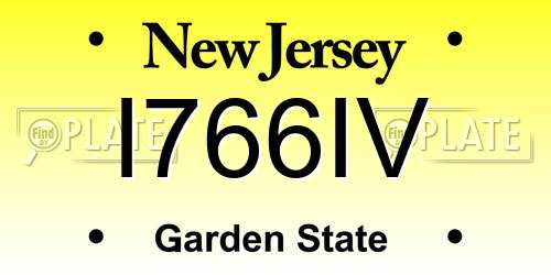 I766IV New Jersey License Plate