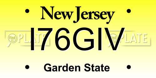 I76GIV New Jersey License Plate