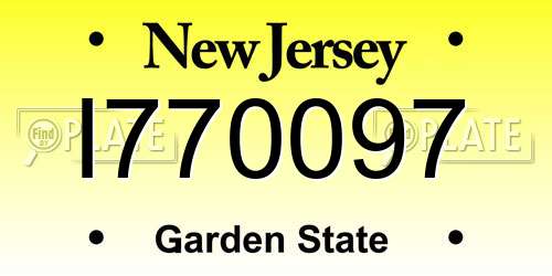 I770097 New Jersey License Plate