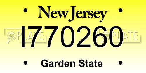 I770260 New Jersey License Plate