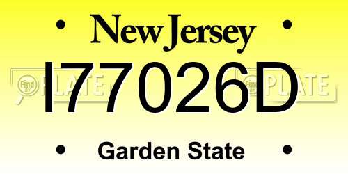I77026D New Jersey License Plate