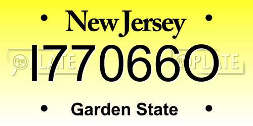 I77066O New Jersey License Plate