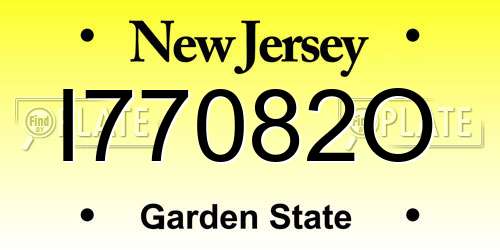 I77082O New Jersey License Plate