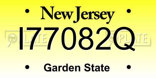 I77082Q New Jersey License Plate
