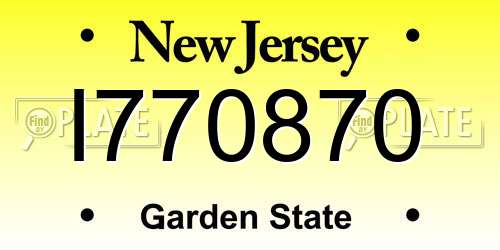 I770870 New Jersey License Plate
