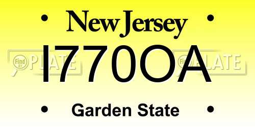 I770OA New Jersey License Plate