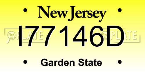I77146D New Jersey License Plate