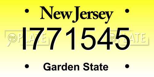 I771545 New Jersey License Plate