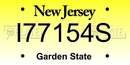 I77154S New Jersey License Plate