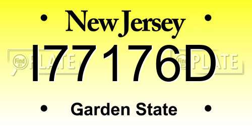 I77176D New Jersey License Plate