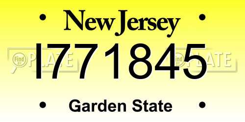 I771845 New Jersey License Plate