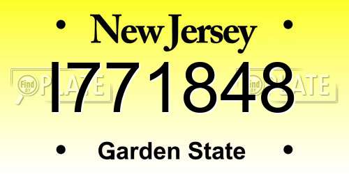 I771848 New Jersey License Plate