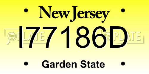 I77186D New Jersey License Plate