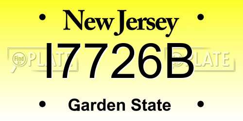 I7726B New Jersey License Plate