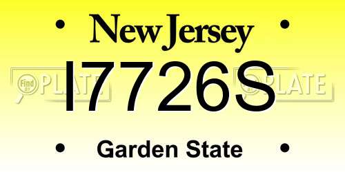 I7726S New Jersey License Plate