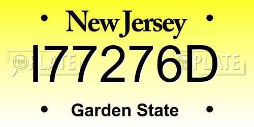 I77276D New Jersey License Plate
