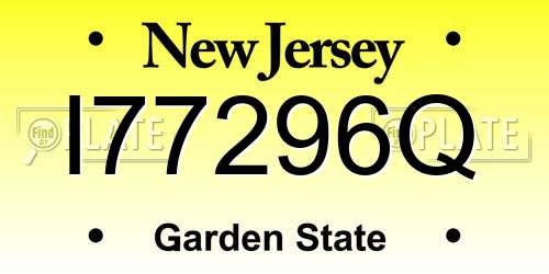 I77296Q New Jersey License Plate