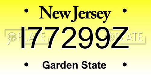 I77299Z New Jersey License Plate