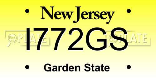 I772GS New Jersey License Plate
