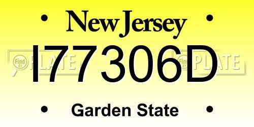 I77306D New Jersey License Plate