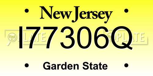I77306Q New Jersey License Plate