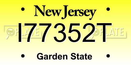 I77352T New Jersey License Plate