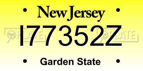 I77352Z New Jersey License Plate