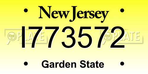 I773572 New Jersey License Plate