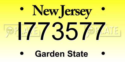 I773577 New Jersey License Plate