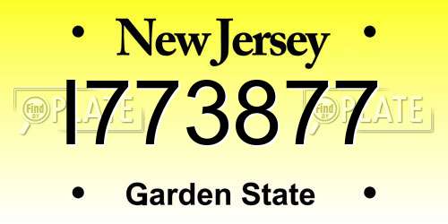 I773877 New Jersey License Plate