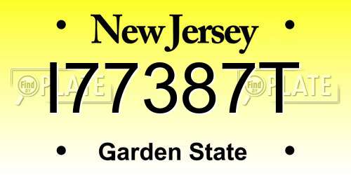 I77387T New Jersey License Plate