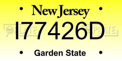 I77426D New Jersey License Plate