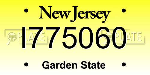 I775060 New Jersey License Plate