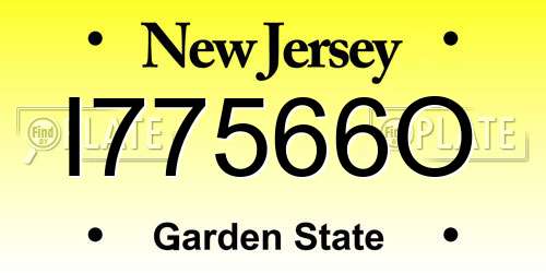 I77566O New Jersey License Plate