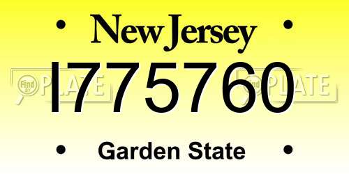 I775760 New Jersey License Plate