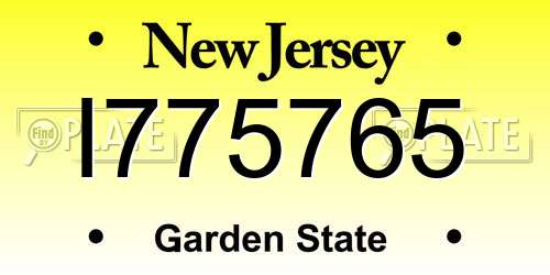I775765 New Jersey License Plate