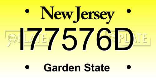 I77576D New Jersey License Plate