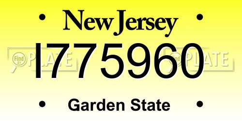 I775960 New Jersey License Plate