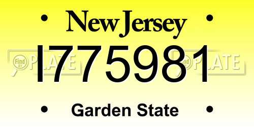 I775981 New Jersey License Plate