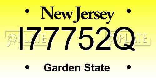 I77752Q New Jersey License Plate