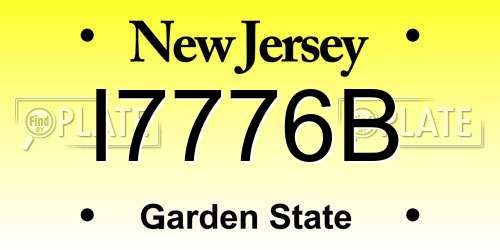 I7776B New Jersey License Plate