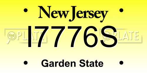 I7776S New Jersey License Plate