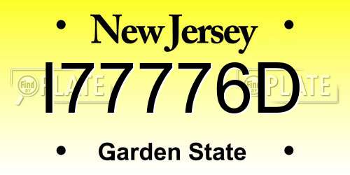 I77776D New Jersey License Plate