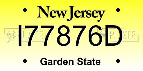 I77876D New Jersey License Plate