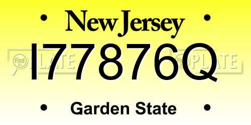 I77876Q New Jersey License Plate